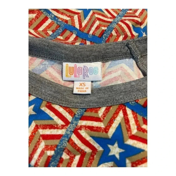 Lularoe Women’s XS Gray Randy With Red White & Blue Patriotic Design‎ - Picture 4 of 4